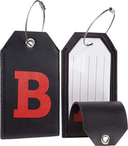 img 4 attached to Leather Luggage Tag Travel Bag Tag Fully Bendable 1 Pcs Set By Casmonal Initial