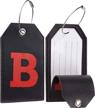 leather luggage tag travel bag tag fully bendable 1 pcs set by casmonal initial logo