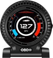 цифровой спидометр obdii hud - дисплей автомобиля acecar с отображением скорости автомобиля, оборотов в минуту, часов и предупреждения о превышении скорости логотип