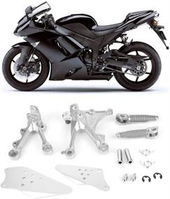 img 4 attached to Front Rider Foot Pegs Bracket For Kawasaki Zx6R 2005 2006 2007 2008 ZX636 2005 2006