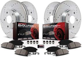 img 3 attached to 🔥 Enhance Braking Performance with Power Stop K4107 Z23 Carbon Fiber Brake Pads and Drilled & Slotted Brake Rotors Kit