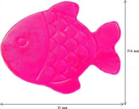 img 1 attached to Розовый коврик для ванной из пены с эффектом памяти для детей с медленным отскоком, нескользящими и впитывающими свойствами - идеальный рождественский коврик для рыбы для вашей ванной комнаты