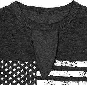 img 3 attached to Women'S Sleeveless V-Neck Tank Top With American Flag Print And Hollow Out Detail