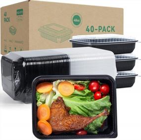 img 4 attached to YANGRUI Reusable To Go Containers - 40 Pack BPA Free Meal Prep Boxes With Lids