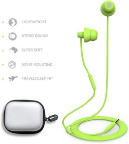 img 2 attached to 🎧 MAXROCK MINi5 Comfort-fit Headphones with Mic - Green, Wired Cellphone Earbuds with 3.5mm Jack