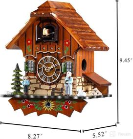 img 2 attached to 🕰️ Vintage Black Forest Cuckoo Clock – Antique Quartz Pendulum Wall Clock for Home Decor