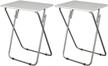 set of 2 white folding tv tray tables for eating - 19 x 15 x 26 inches by ehemco logo