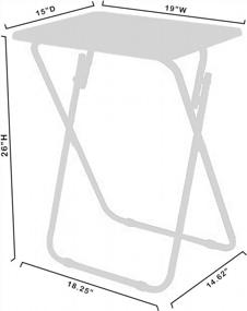 img 1 attached to Set Of 2 White Folding TV Tray Tables For Eating - 19 X 15 X 26 Inches By EHemco