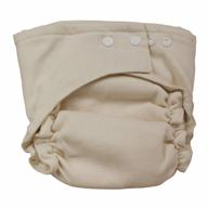 soft and durable cotton cloth diaper with snap closures for infants, available in two sizes. absorbent birdseye weave material. size 1 fits 7-18 lbs. logo
