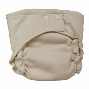 img 4 attached to Мягкий и прочный подгузник из хлопчатобумажной ткани с застежкой-молнией для младенцев, доступный в двух размерах. Абсорбирующий материал Birdseye Weave. Размер 1 подходит для 7-18 фунтов.