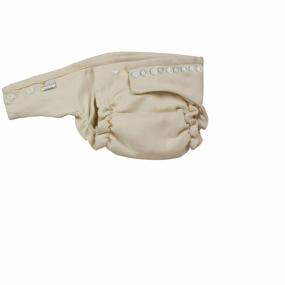img 3 attached to Мягкий и прочный подгузник из хлопчатобумажной ткани с застежкой-молнией для младенцев, доступный в двух размерах. Абсорбирующий материал Birdseye Weave. Размер 1 подходит для 7-18 фунтов.