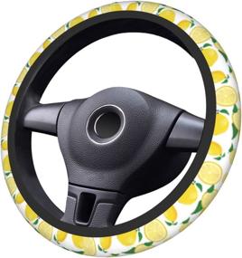 img 2 attached to Summer Lemon Steering Wheel Cover Women Girl Car Universal Accessories Non Slip 15 Inch SUV Trucks Gifts Soft Comfortable (Neoprene)