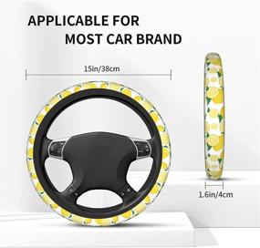 img 1 attached to Summer Lemon Steering Wheel Cover Women Girl Car Universal Accessories Non Slip 15 Inch SUV Trucks Gifts Soft Comfortable (Neoprene)