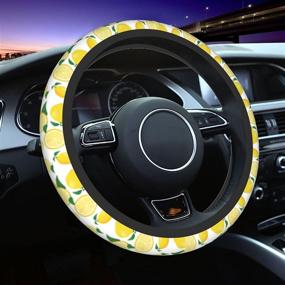img 4 attached to Summer Lemon Steering Wheel Cover Women Girl Car Universal Accessories Non Slip 15 Inch SUV Trucks Gifts Soft Comfortable (Neoprene)
