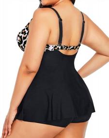 img 3 attached to Holipick Two Piece Plus Size Tankini Swimsuit Tummy Control Bathing Suits For Women Swim Top With Boy Shorts