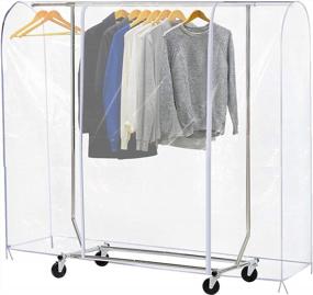 img 4 attached to Protect Your Clothes With Ruibo'S Clear Garment Rack Cover - Waterproof And Dustproof With 2 Durable Zippers (Size M: 59X20X60 Inches)