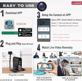 img 1 attached to LUOHE Spy Camera: 1080P Full HD WiFi Live Feed, Motion Detection Nanny Cam Surveillance Recorder