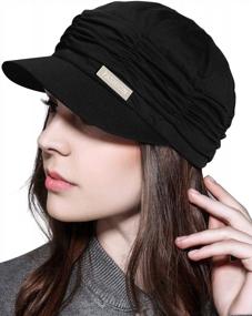 img 4 attached to Womens Peaked Newsboy Cap - Stylish And Functional Headwear For Women