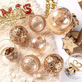 img 2 attached to Сверкающие рождественские украшения из розового золота - небьющийся набор из 12 штук для украшения рождественской елки и праздничных вечеринок