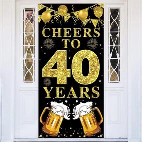 img 4 attached to Черно-золотой баннер на 40-й день рождения - отпразднуйте 40-летие приветствия до 40-летнего дверного знака и праздничных принадлежностей, идеальный 40-летний фон для плаката на день рождения для реквизита для фотобудки