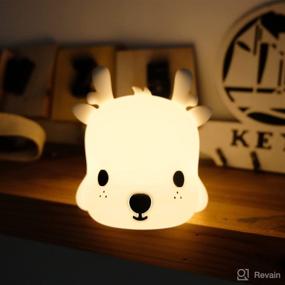 img 3 attached to 🦌 Kids Room Night Light, Cute Deer Lamp Animal -Birthday Gift for Teen Girls, Kawaii Bedroom Decor, Rechargeable Silicone Portable Nursery Nightlight with 7 Colors