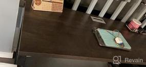 img 6 attached to Компьютерный стол TOPSKY с книжной полкой/металлическим отверстием для кабеля 1,18 дюйма толщиной (55 дюймов, деревенский коричневый)