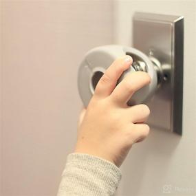img 4 attached to UnaBaby Silver/Grey Door Knob Safety Cover - Choose 1 of 4 Colors - Childproof Doors with Style - 4 Pack (All Grey) - Toddler and Baby Safety