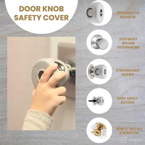 img 3 attached to UnaBaby Silver/Grey Door Knob Safety Cover - Choose 1 of 4 Colors - Childproof Doors with Style - 4 Pack (All Grey) - Toddler and Baby Safety