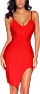 meilun sexy side slit bandage dress for women deep v-neck dress cocktail evening gowns wedding guest dress logo