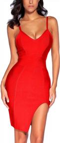 img 4 attached to Meilun Sexy Side Slit Bandage Dress For Women Deep V-Neck Dress Cocktail Evening Gowns Wedding Guest Dress