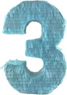 beautiful 3-number pinata decoration for birthday party center piece photo prop piñata game (blue) logo