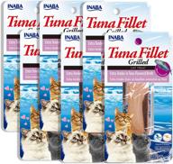 delicious and nutritious inaba hand-cut grilled tuna fillet cat treats - with green tea extract and vitamin e, pack of 6, 0.52 ounces each logo