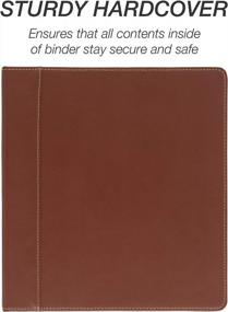 img 1 attached to Tan Leather 3 Ring Binder With Contrast Stitching - Portfolio Organizer For 8.5 X 11" Documents, 1" Capacity By Samsill