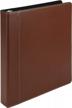 tan leather 3 ring binder with contrast stitching - portfolio organizer for 8.5 x 11" documents, 1" capacity by samsill logo