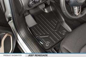 img 3 attached to 🚗 Custom Fit 2 Row Black Floor Mat Liner Set for 2015-2021 Jeep Renegade by SMARTLINER - All Weather Compatibility