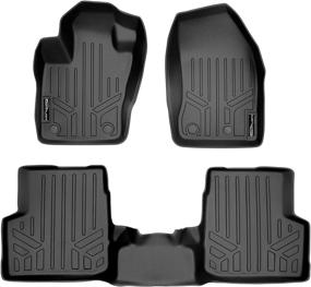 img 4 attached to 🚗 Custom Fit 2 Row Black Floor Mat Liner Set for 2015-2021 Jeep Renegade by SMARTLINER - All Weather Compatibility