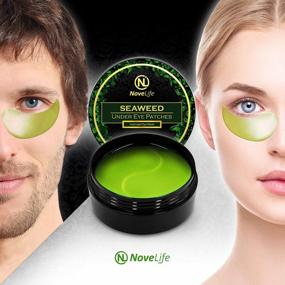 img 3 attached to 60PCS NoveLife Seaweed & Green Tea Eye Patches - Anti-Aging Collagen Gel Masks For Dark Circles, Puffiness & Wrinkles Treatment In Men & Women