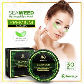 img 2 attached to 60PCS NoveLife Seaweed & Green Tea Eye Patches - Anti-Aging Collagen Gel Masks For Dark Circles, Puffiness & Wrinkles Treatment In Men & Women