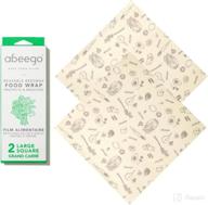 abeego beeswax food storage wrap - set of 2, 13-inch natural square sheets логотип