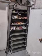 img 1 attached to 📦 UDEAR Grey Shoe Rack: Portable Storage Organizer with Non-Woven Fabric Cover for Free Standing review by Bill Pool