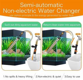 img 3 attached to Hygger Upgrade Aquarium Water Changer Kit with 49 FT Water Hose and Flow Control Valve - Semi-Automatic Fish Tank Gravel Cleaner