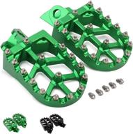 cnc aluminum foot rests foot pegs footrest pedals for kx65 2000-2020, kx80 kx100 1998-2000, kx85 2001-2020, rm65 2003-2005, rm100 2003 in green логотип