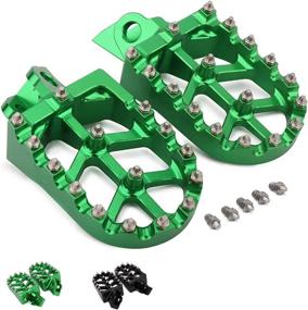 img 4 attached to CNC Aluminum Foot Rests Foot Pegs Footrest Pedals for KX65 2000-2020, KX80 KX100 1998-2000, KX85 2001-2020, RM65 2003-2005, RM100 2003 in Green