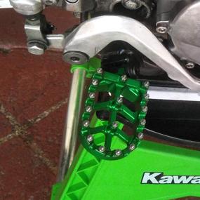 img 1 attached to CNC Aluminum Foot Rests Foot Pegs Footrest Pedals for KX65 2000-2020, KX80 KX100 1998-2000, KX85 2001-2020, RM65 2003-2005, RM100 2003 in Green