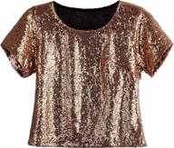 glam up your look with vijiv women's glitter sequin top! logo