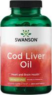 swanson cod liver oil softgels for bone, skin, vision & immune system support - 250 high absorption vitamin a pills (700mg each) logo