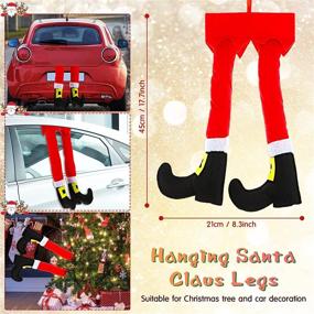 img 2 attached to 🦌 2-Piece Car Reindeer Antler Kit with LED Lights & Hanging Santa Claus Legs – Christmas Auto Accessories for Festive Car Decorations