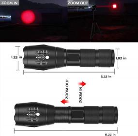 img 1 attached to Tactical Red LED Flashlight Single Mode Zoomable Waterproof Hunting Handheld Flashlight For Astronomy Night Observation