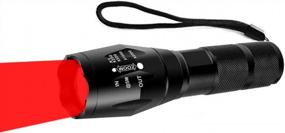 img 4 attached to Tactical Red LED Flashlight Single Mode Zoomable Waterproof Hunting Handheld Flashlight For Astronomy Night Observation