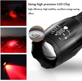 img 2 attached to Tactical Red LED Flashlight Single Mode Zoomable Waterproof Hunting Handheld Flashlight For Astronomy Night Observation